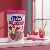 Fini Filled Straws 165g – Saure Erdbeer-Fruchtgummis