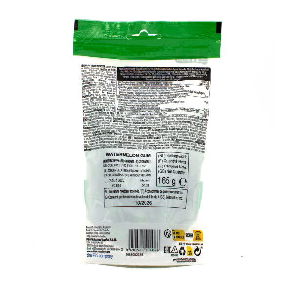 Fini Watermelon Gum 165g – Saure Kaugummikugeln Wassermelone