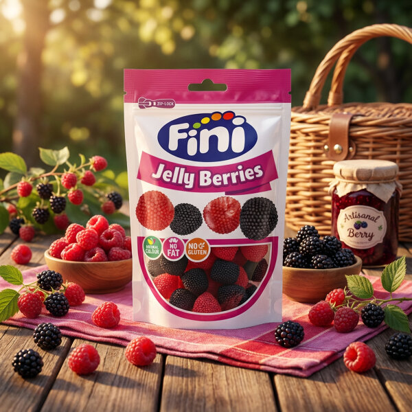 Fini Jelly Berries 165g – Fruchtgummi Himbeere & Brombeere