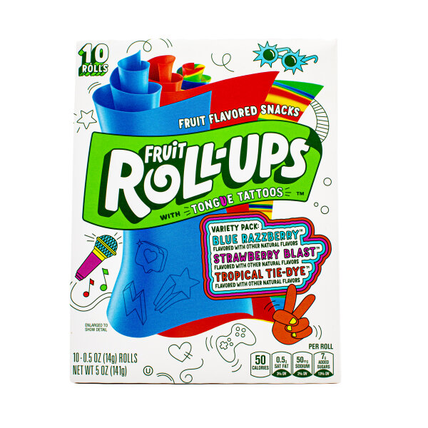 Fruit Roll-Ups Tongue Tattoos Variety Pack – 10 Rolls (141g)