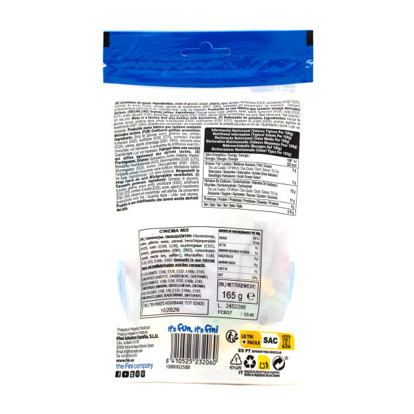 Fini Cinema Mix – Fruchtgummi-Mix glutenfrei & fettfrei 165 g