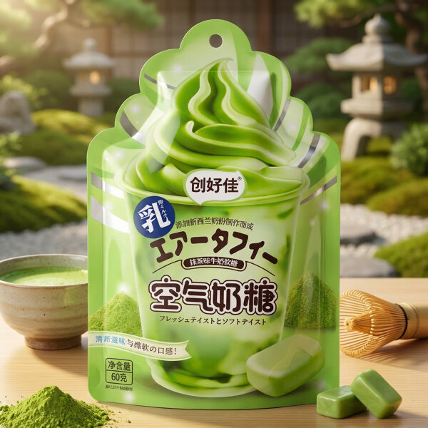 ChuangHaoJia Air Taffy Matcha Milch Toffee 60g