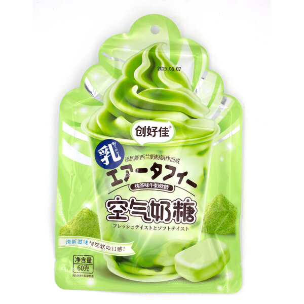 ChuangHaoJia Air Taffy Matcha Milch Toffee 60g