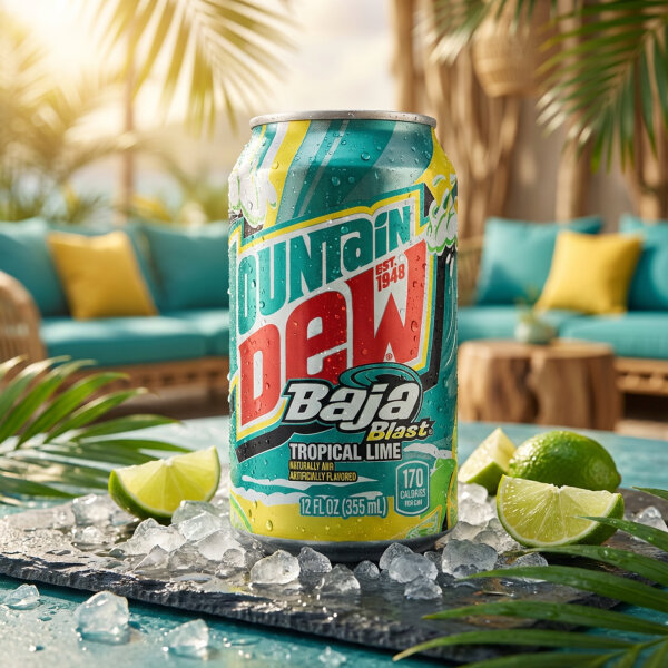 Mountain Dew Baja Blast 355ml – Tropical Lime Soda