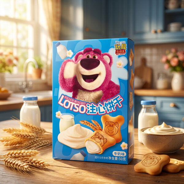 Disney Toy Story Lotso Filled Biscuits Milch 50g – Kekse mit Cremefüllung