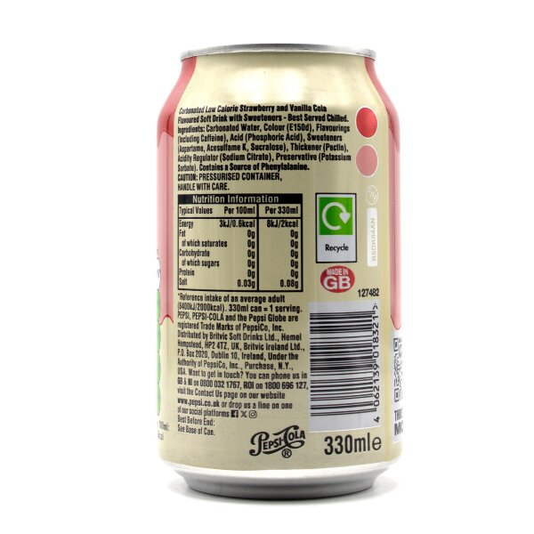 Pepsi Strawberries n Cream 330ml UK