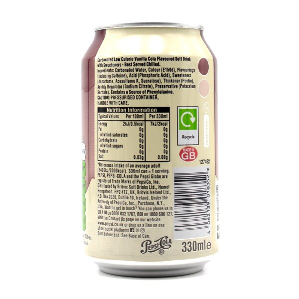 Pepsi Cream Soda Flavour 330ml Großbritannien