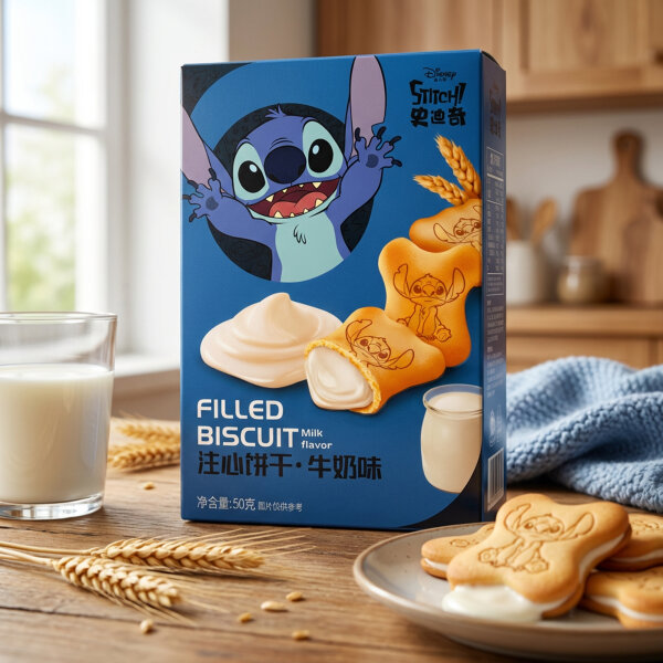Disney Stitch Filled Biscuit Milk Flavor 50g China Import