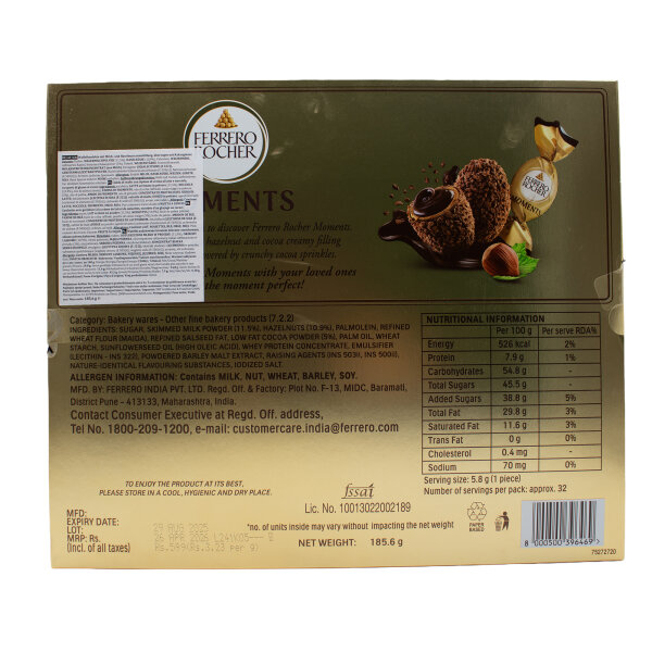 Ferrero Rocher Moments 185.6g Pralinen Schokolade aus Indien