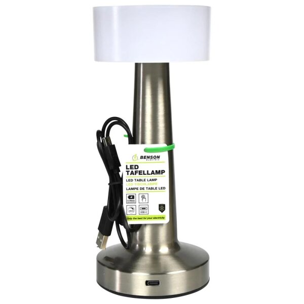 LED Tischlampe Touch dimmbar USB-C – Silber