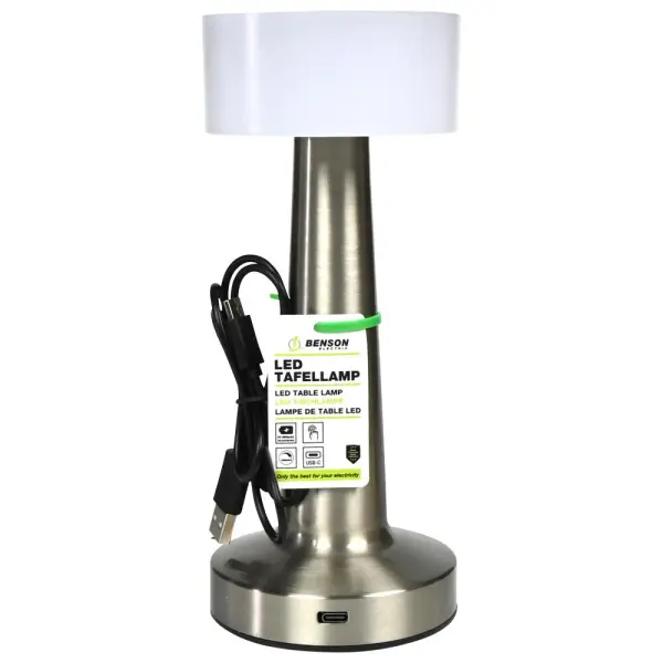 LED Tischlampe Touch dimmbar USB-C – Silber