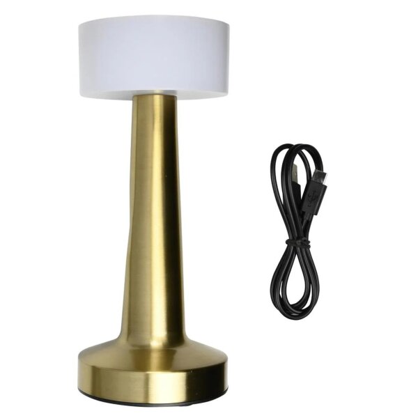 LED Tischlampe wiederaufladbar dimmbar touch Gold display