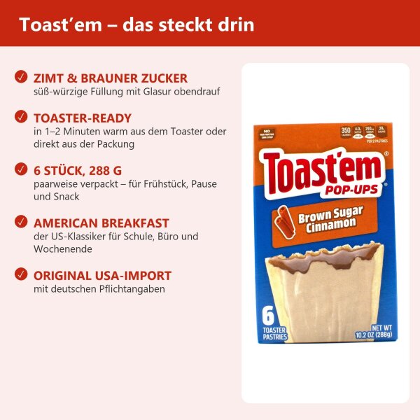 Toast’em Pop-Ups Brown Sugar Cinnamon 6er 288g