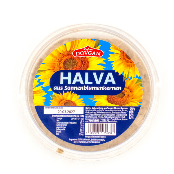 Dovgan Halva aus Sonnenblumenkernen 550 g (Dose)
