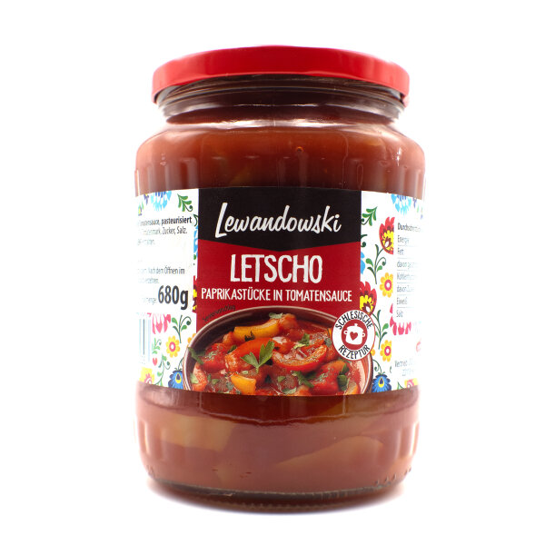 Lewandowski Letscho 680 g – Paprikastücke in Tomatensauce (schlesische Rezeptur)