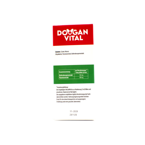 Dovgan Vital Pini Plus Sirup 120 ml – mit Thymian & Kiefernknospen