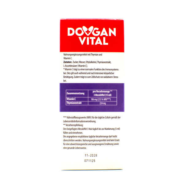 Dovgan Vital Pertussin Sirup 120 ml – mit Thymian & Vitamin C