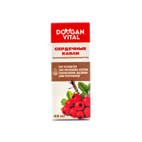 Dovgan Vital Kräutertropfen 40 ml – Weißdorn, Baldrian, Herzgespann & Pfefferminz