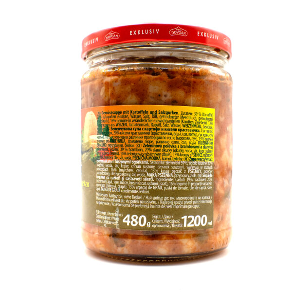 Dovgan Rassolnik 480 g – Suppe mit Kartoffeln und Salzgurken (traditionell)