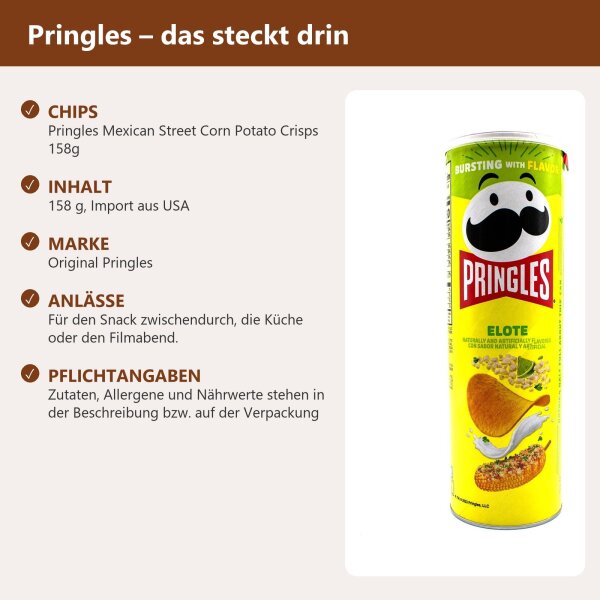 Pringles Mexican Street Corn Potato Crisps 158g