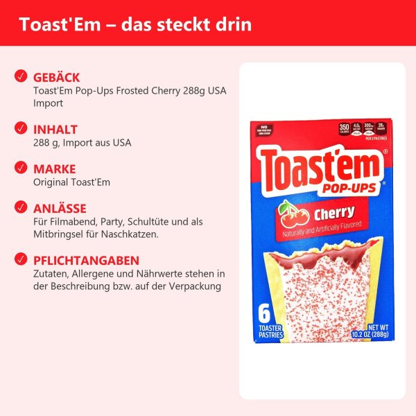 ToastEm Pop-Ups Frosted Cherry 288g USA Import