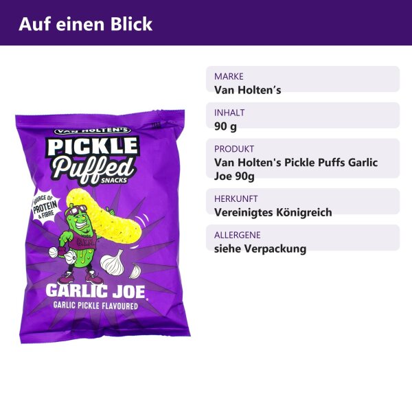 Van Holtens Pickle Puffs Garlic Joe 90g