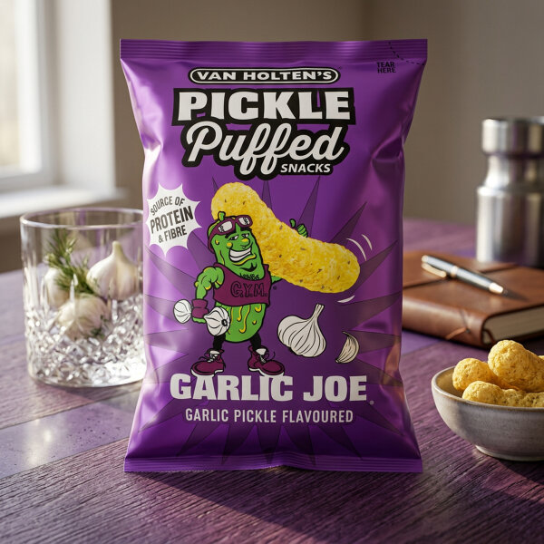 Van Holtens Pickle Puffs Garlic Joe 90g