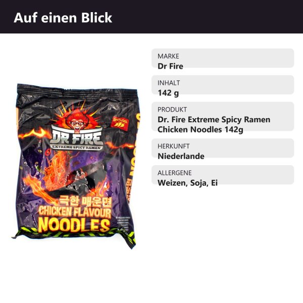 Dr. Fire Extreme Spicy Ramen Chicken Noodles 142g