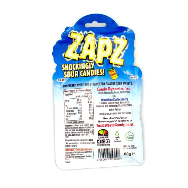 Toxic Waste Zapz Shockingly Sour Candies 60g