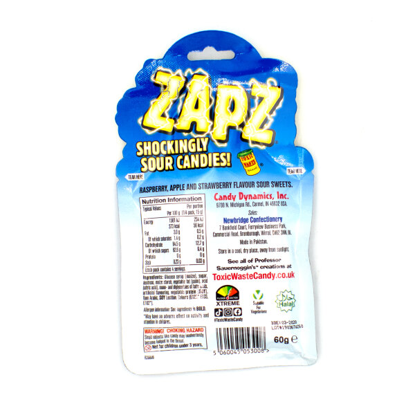 Toxic Waste Zapz Shockingly Sour Candies 60g