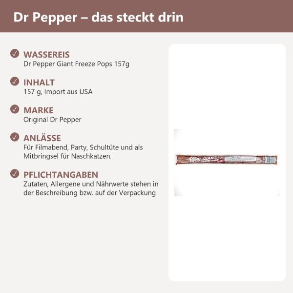 Dr Pepper Giant Freeze Pops 157g
