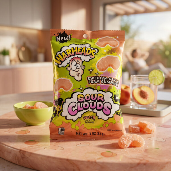 Warheads Peach Sour Clouds 85g