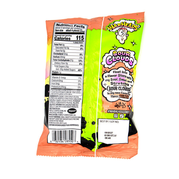 Warheads Peach Sour Clouds 85g