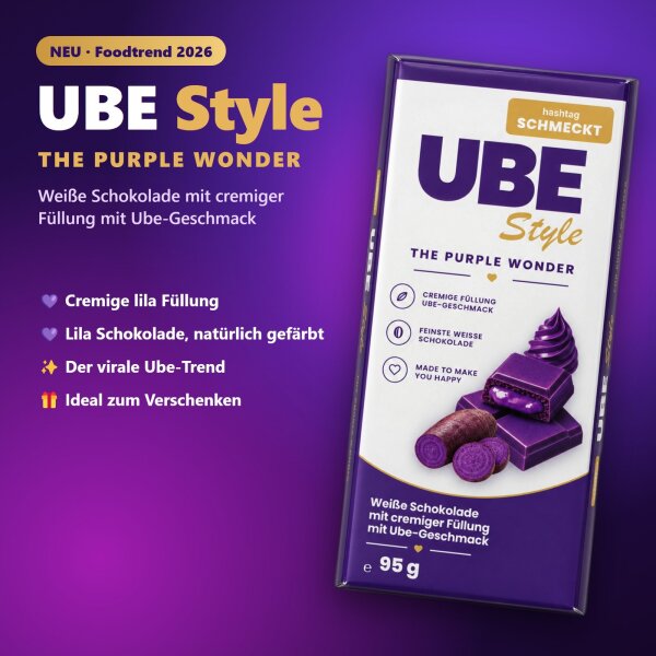UBE Style Ube Schokolade 95 g – lila Schokolade mit cremiger Ube-Füllung | hashtag SCHMECKT