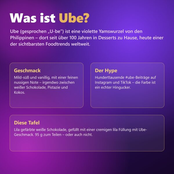 UBE Style Weiße Schokolade mit cremiger Ube-Füllung 95 g – The Purple Wonder