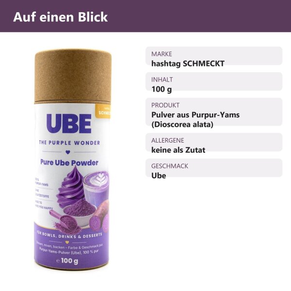 UBE Pure Ube Powder 100 g – 100 % Purpur-Yams-Pulver