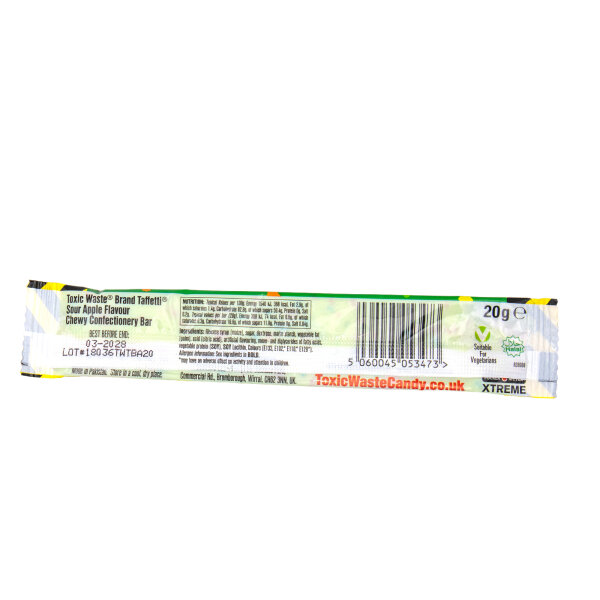 Toxic Waste Taffetti Green Apple 20g UK Sour Candy