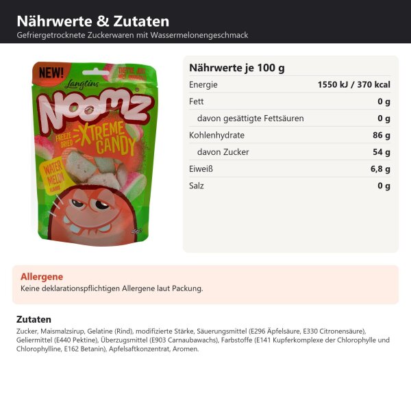 Noomz Freeze-Dried Watermelon 45 g