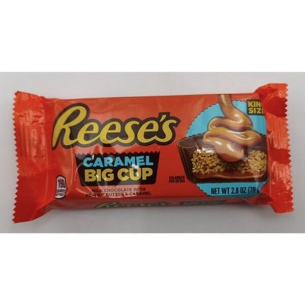Reeses Caramel Big Cup King Size 79 g – Milchschokolade mit Erdnussbutter & Karamell, USA