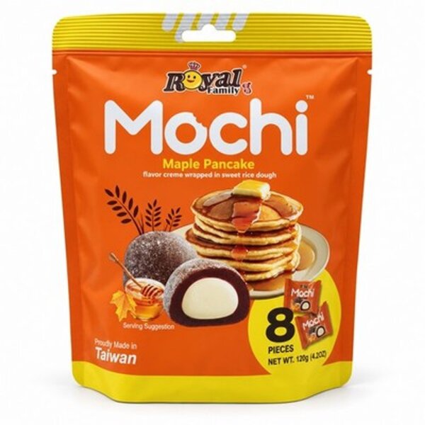 Royal Family Mochi Maple Pancake 120 g – 8 Reiskuchen mit Ahornbutter-Cremefüllung, Taiwan