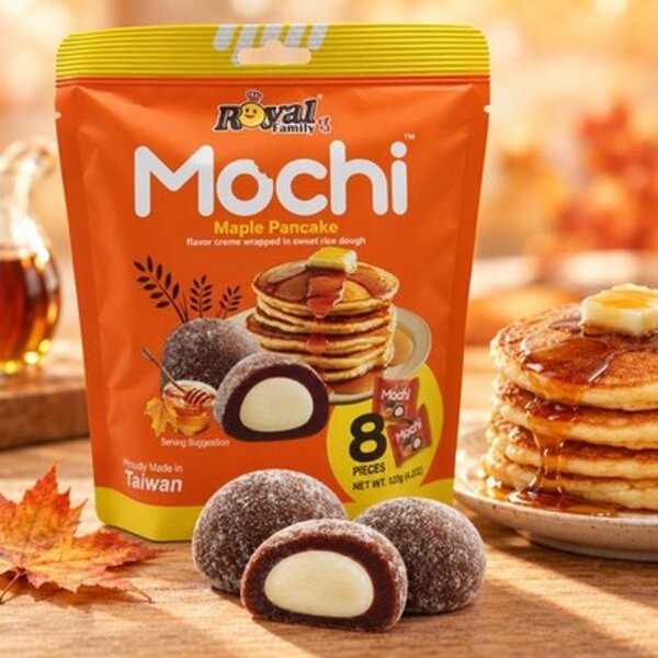 Royal Family Mochi Maple Pancake 120 g – 8 Reiskuchen mit Ahornbutter-Cremefüllung, Taiwan