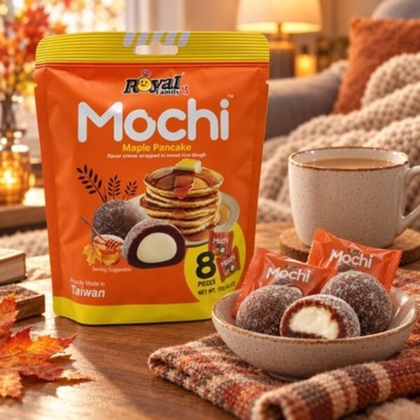 Royal Family Mochi Maple Pancake 120 g – 8 Reiskuchen mit Ahornbutter-Cremefüllung, Taiwan