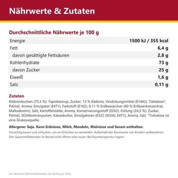 Royal Family Mochi Strawberry Cheesecake 120 g – 8 Reiskuchen mit Erdbeer-Käsekuchen-Füllung, Taiwan