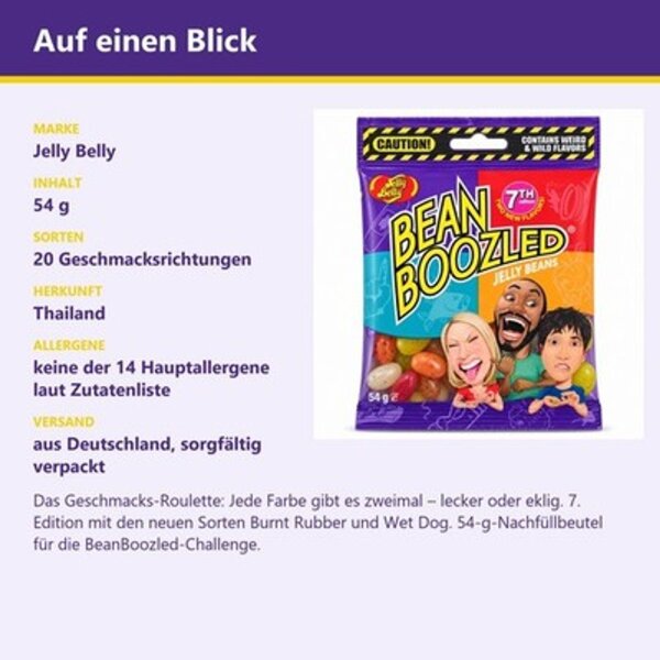 Jelly Belly BeanBoozled 7th Edition 54 g – Jelly Beans mit 20 verrückten & leckeren Sorten