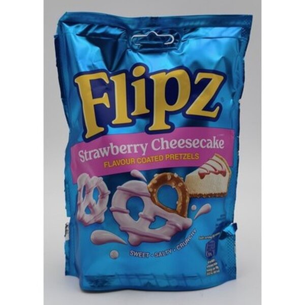 Flipz Strawberry Cheesecake 90 g – Brezeln mit Erdbeer-Käsekuchen-Überzug