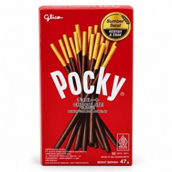 Glico Pocky Chocolate 47 g – Keksstangen mit Schokoladenglasur, Indonesien