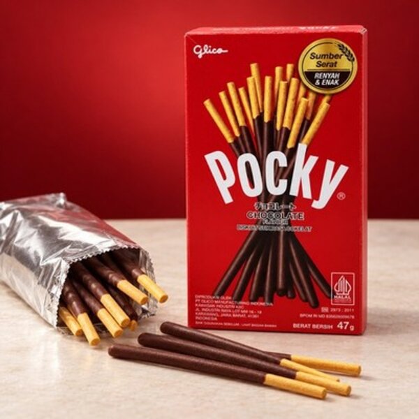 Glico Pocky Chocolate 47 g – Keksstangen mit Schokoladenglasur, Indonesien